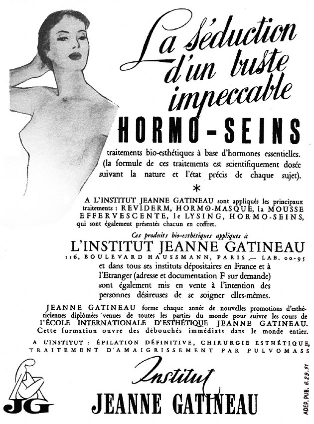 Publicité Jeanne Gatineau 1951